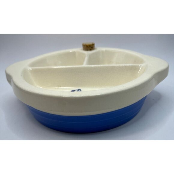 Vtg Excello Warming Hot Water Plate 3 Compartment, W/ Cork, Three Little Bears - Picture 7 of 9